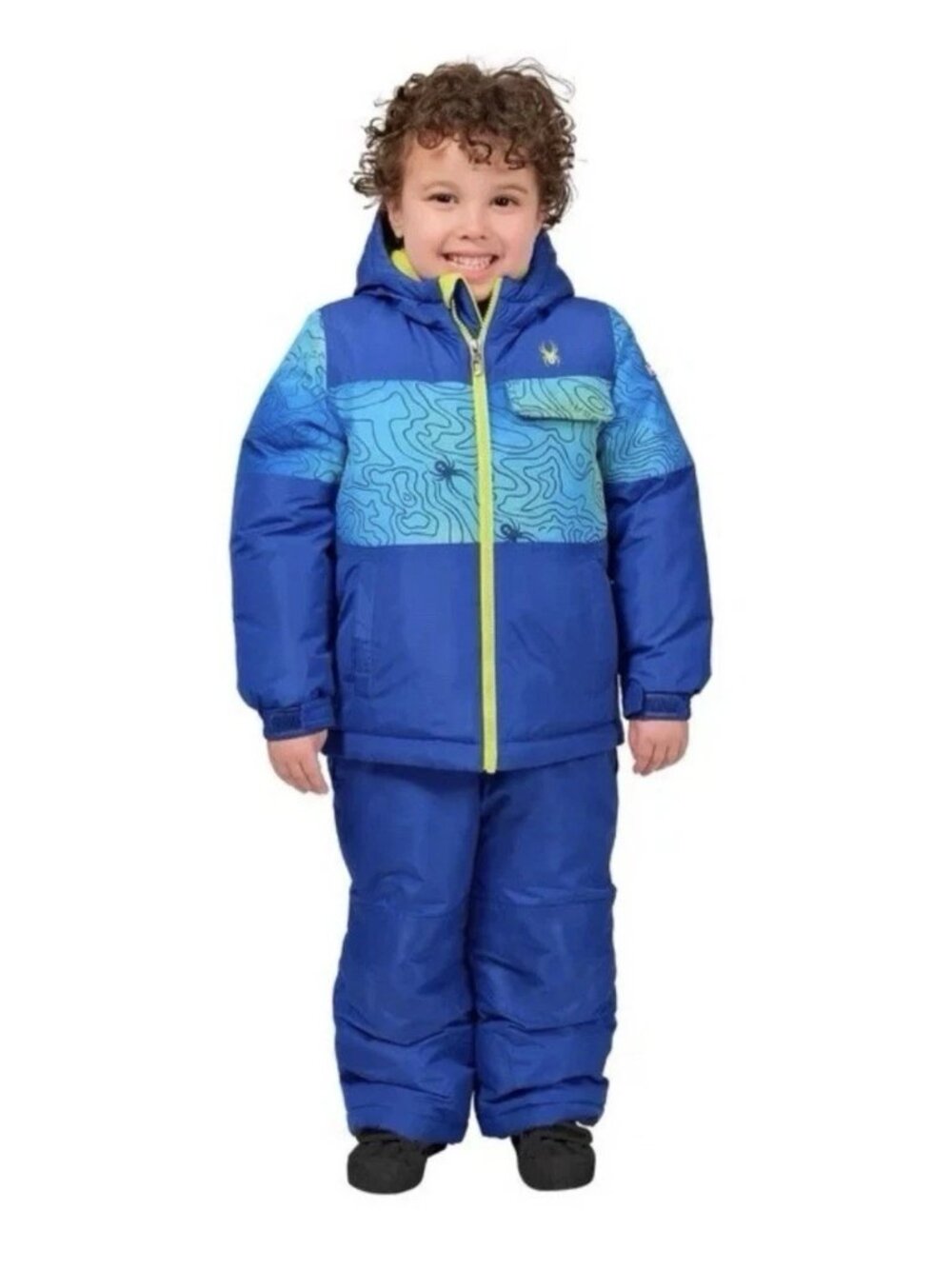 Spyder Boys Toddler Size 3T Blue 2 Piece Snowsuit Jacket Bib Pants Set NWT